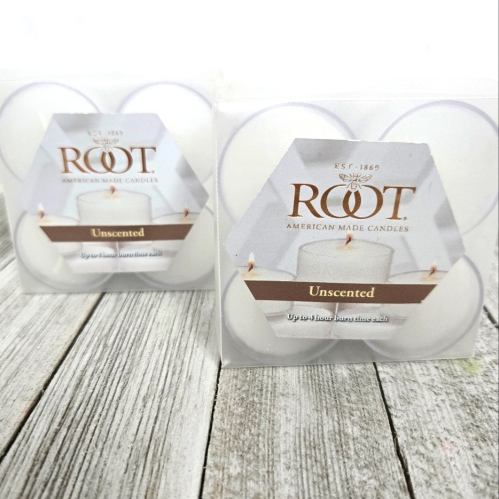 Root Unscented Tealight White Candles New 2 Boxes
